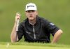 Taylor Pendrith of Canada lines up his putt on the 9th hole in the first round of the RBC Canadian Open golf tournament in Caledon, Ont., Thursday, June 5, 2025. THE CANADIAN PRESS/Frank Gunn