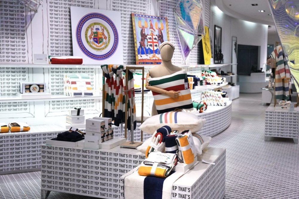 Bay branded products are seen on display in the Hudson's Bay store in Toronto on Monday, March 10, 2025. THE CANADIAN PRESS/Chris Young