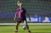 Barcelona's Alexia Putellas plays the ball during a training session, on the eve of the women's Champions League final soccer match between Arsenal and FC Barcelona, at the Jose Alvalade Stadium, in Lisbon, Friday, May 23, 2025. (AP Photo/Armando Franca)