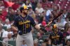 FILE - Milwaukee Brewers designated hitter Darin Ruf bats during the first inning of a baseball game against the St. Louis Cardinals, May 16, 2023, in St. Louis. (AP Photo/Jeff Roberson, File)