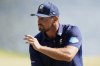 Bryson DeChambeau waves after making a putt on the 14th hole during the final round of the PGA Championship golf tournament at the Quail Hollow Club, Sunday, May 18, 2025, in Charlotte, N.C. (AP Photo/Matt York)