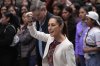 Mexican President Claudia Sheinbaum arrives at a polling station to vote in the country's first judicial elections in Mexico City on June 1, 2025. (AP Photo/Marco Ugarte)