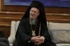 Orthodox Ecumenical Patriarch Bartholomew speaks during his meeting with Greece's Prime Minister Kyriakos Mitsotakis, in Athens, on Thursday May 8, 2025. (AP Photo/Petros Giannakouris)