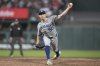 Kansas City Royals pitcher Kris Bubic (50) throws against the San Francisco Giants during the sixth inning of a baseball game in San Francisco, Monday, May 19, 2025. (AP Photo/Jeff Chiu)