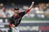 Washington Nationals pitcher MacKenzie Gore throws during the third inning of a baseball game against the Chicago Cubs in Washington, Wednesday, June 4, 2025. (AP Photo/Terrance Williams)