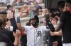 Detroit Tigers Detroit Tigers' Gleyber Torres celebrates his two-run home run against the Boston Red Sox in the first inning during a baseball game, Monday, May 12, 2025, in Detroit. (AP Photo/Paul Sancya)