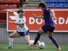 Ottawa Rapid's Delaney Baie Pridham, left, tries to get the ball past Calgary Wild's Meikayla Moore during second half Northern Super League soccer action in the in Calgary, on Sunday, May 11, 2025. THE CANADIAN PRESS/Jeff McIntosh