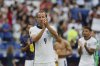 England's Harry Kane applauds to supporters at the end of a World Cup 2026 group K qualifying soccer match between Andorra and England at the RCDE Stadium in Barcelona, Spain, Saturday, June 7, 2025. (AP Photo/Joan Monfort)