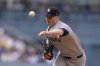 New York Yankees relief pitcher Ryan Yarbrough during the first inning of a baseball game against the Los Angeles Dodgers, Sunday, June 1, 2025, in Los Angeles. (AP Photo/Mark J. Terrill)