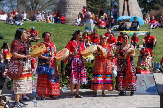 Hundreds of Manitobans gathered for Red Dress Day ceremonies this week, including at The Forks in Winnipeg. (Mike Deal / Free Press files)