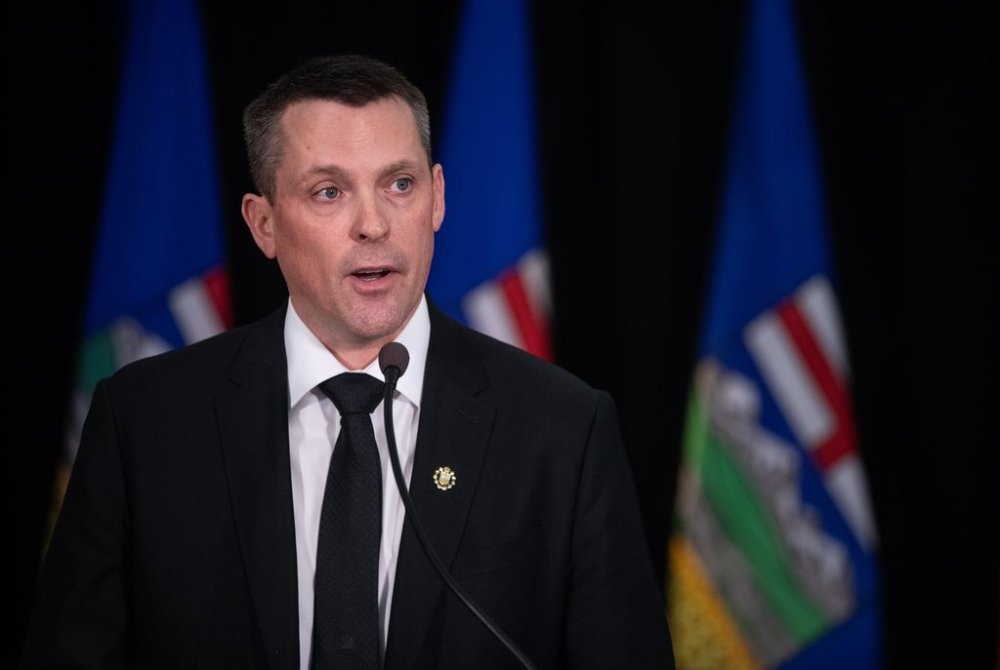Alberta Finance Minister Nate Horner presents the Alberta 2025 budget in Edmonton, Thursday, Feb. 27, 2025. Horner says a lack of progress in negotiations with the union representing government workers could result in a strike or lockout. THE CANADIAN PRESS/Jason Franson