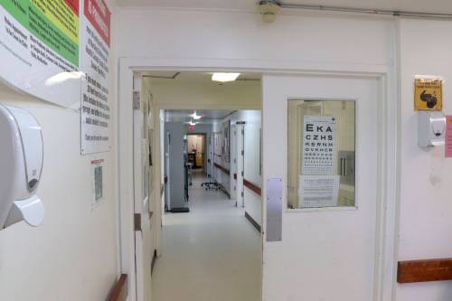 photos by Brett Nicholls / Free Press
                                This hallway leads to the three clinical rooms in the facility.