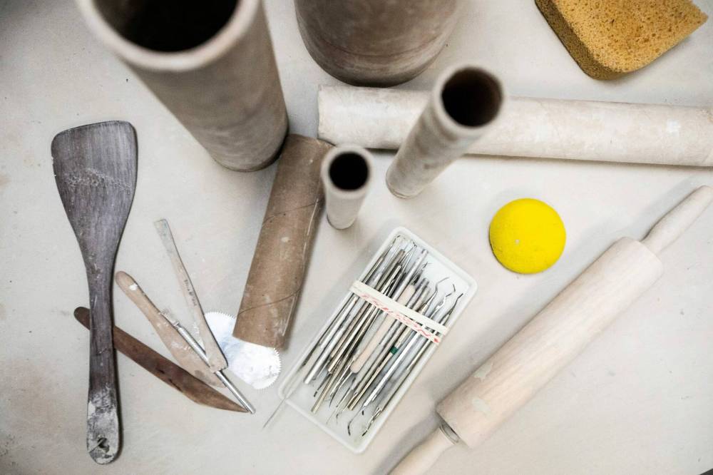 MIKAELA MACKENZIE / FREE PRESS
Shellrude uses a mix of tools to shape her creations — from rollers to dental picks.
