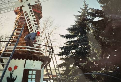 Supplied
                                Hubert Kondziela ‘never really stopped’ working, says daughter Monique. Here, he gives a tuneup to the windmill at Arbo Flora on St. Anne’s Road.