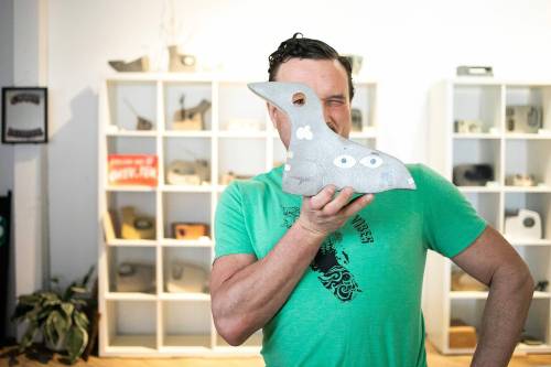 MIKAELA MACKENZIE / FREE PRESS
                                Artist Kevin Batenchuk&rsquo;s concrete creations in his Exchange District studio.
