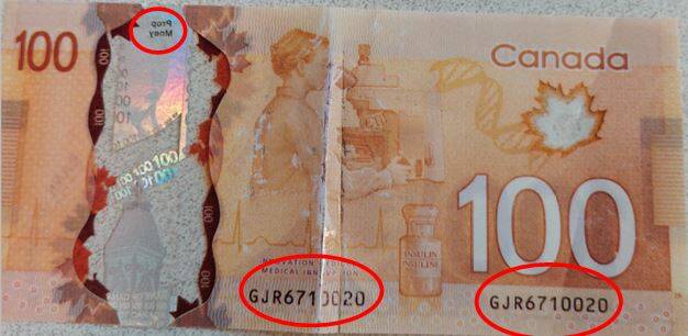 SUPPLIEDThe notes currently being seized contain the serial numbers GJR6710018 through GJR6710022.