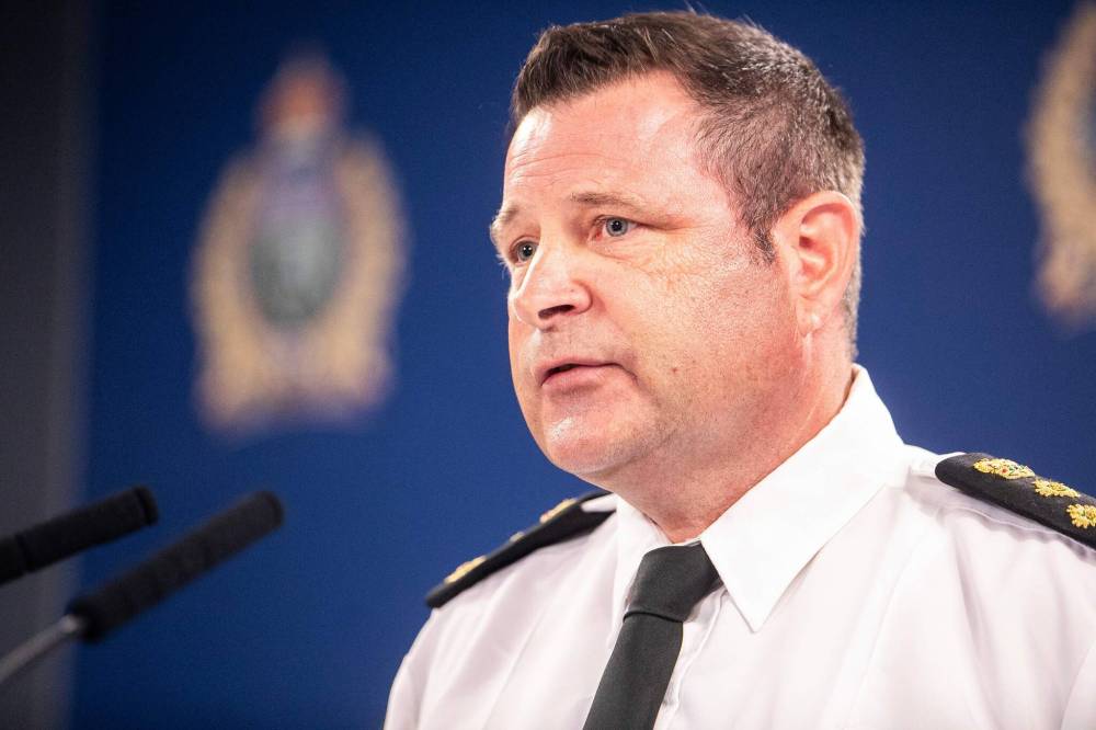 MIKAELA MACKENZIE / FREE PRESS
Winnipeg police Chief Gene Bowers Wednesday after the presentation of the Winnipeg Police Service’s 2024 Annual Statistical Report: “By no means is this like a victory, but it’s trending in the right direction.”