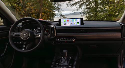 Supplied
                                The CX-50 interior is nicely minimalist, with interesting details such as the contrasting stitching on the dashboard trim piece.