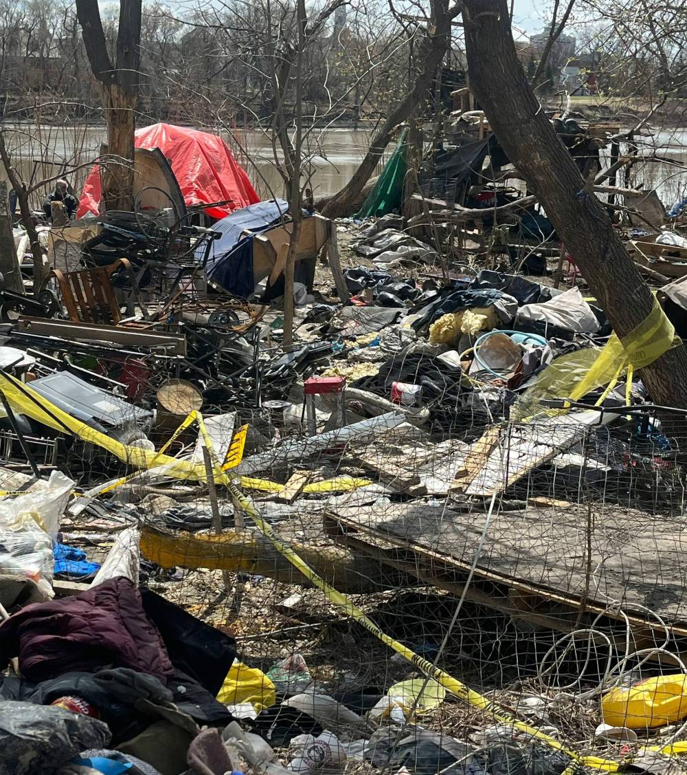 CAROL SANDERS / FREE PRESS
Encampment cleared on Waterfront Drive is being re-inhabited.