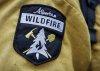 A shoulder patch of the Alberta Wildfire service is pictured in Fort McMurray, Alta., Thursday, May 16, 2024. THE CANADIAN PRESS/Jeff McIntosh