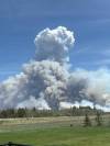 Cindy Emberton photo
                                A fire burns northeast of Lac du Bonnet