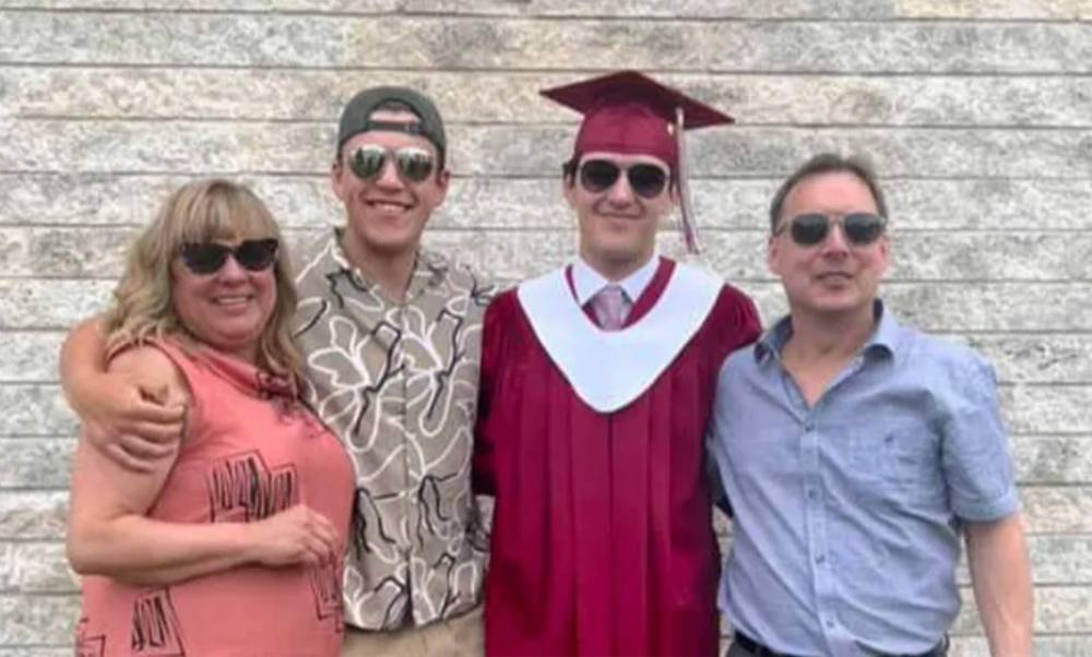 GOFUNDME
Sue and Rich Nowell with their sons Ryland, left, and Emmett.