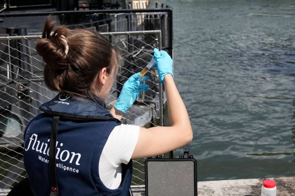 Water-quality levels were tested regularly leading up to and during the Paris Olympics. (Christophe Ena / The Associated Press files)