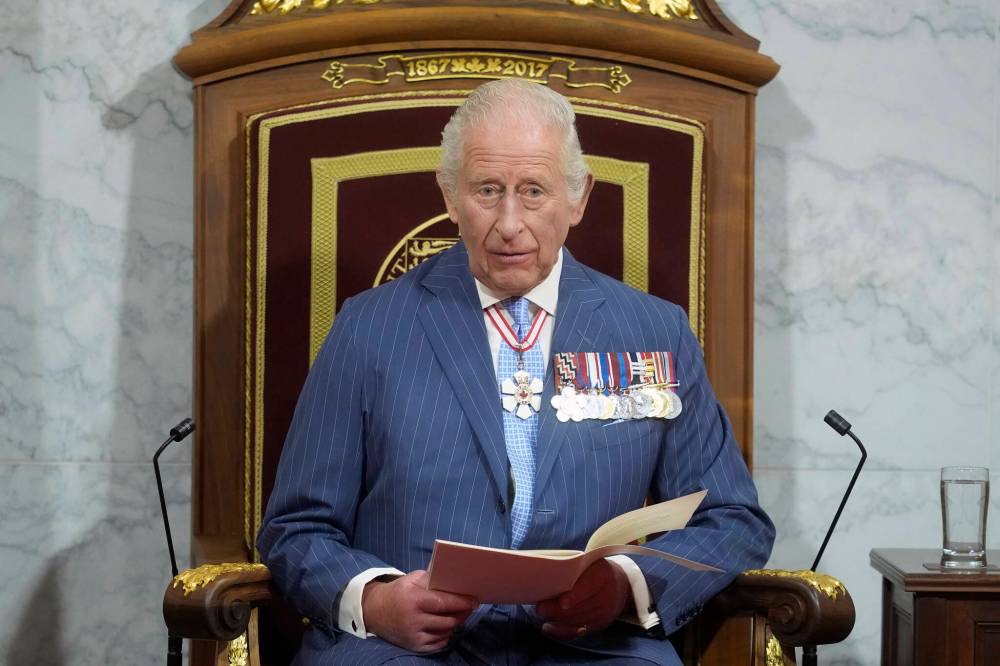 ADRIAN WYLD / THE CANADIAN PRESS
King Charles delivers the speech from the throne in the Senate in Ottawa on Tuesday.
