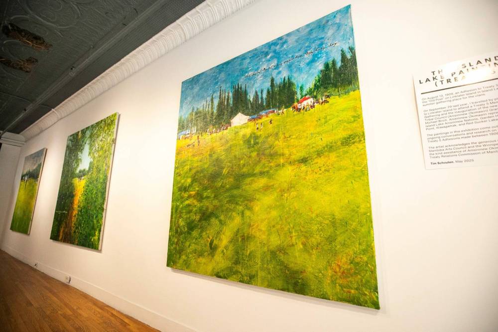 MIKAELA MACKENZIE / FREE PRESS
The Island Lake Paintings (Treaty 5) depict where Treaty 5 was signed on Linklater Island in northern Manitoba.