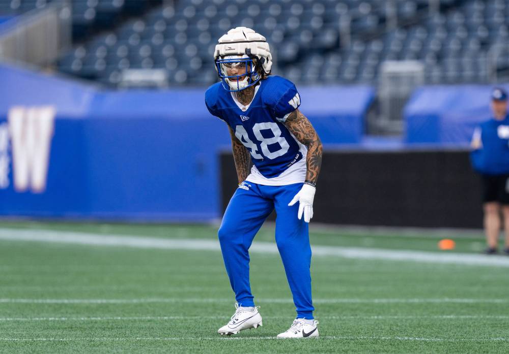 CAMERON BARTLETT PHOTO
Blue Bombers rookie defensive back Trey Vaval took all of the returner reps in Winnipeg’s pre-season opener against Saskatchewan last weekend, registering 37 yards on two kickoffs and 24 yards on three punts.