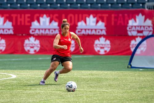 BROOK JONES / FREE PRESS
                                Winnipegger and veteran midfielder Desiree Scott will be hanging up her international cleats after Saturday&rsquo;s friendly against Haiti at Princess Auto Stadium.