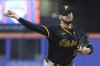 Pittsburgh Pirates pitcher Paul Skenes throws during the second inning of a baseball game against the New York Mets, Monday, May 12, 2025, in New York. (AP Photo/Pamela Smith)