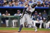 Detroit Tigers' Riley Greene hits a two-run home run during the first inning of a baseball game against the Kansas City Royals, Friday, May 30, 2025, in Kansas City, Mo. (AP Photo/Charlie Riedel)