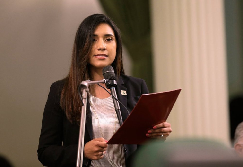 FILE - Assemblywoman Sabrina Cervantes, D-Riverside, at the Capitol in Sacramento, Calif., May 4, 2017. (AP Photo/Rich Pedroncelli, File)