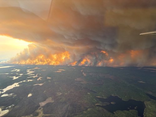 A wildfire in the Flin Flon, Man. area is shown in a government handout photo on Tuesday, May 27, 2025. THE CANADIAN PRESS/HO — Manitoba Government *MANDATORY CREDIT*