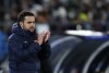 FILE - Barcelona coach Jonatan Giraldez applauds during the Women's Champions League quarter final, first leg soccer match between Real Madrid and Barcelona at Alfredo Di Stefano Stadium in Madrid, Spain, Tuesday, March 22, 2022. (AP Photo/Manu Fernandez, File)