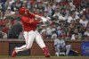 St. Louis Cardinals' Pedro Pages hits a two-run home run in the second inning of a baseball game against the Los Angeles Dodgers, Friday, June 6, 2025, in St. Louis. (AP Photo/Joe Puetz)