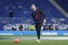 Barcelona's goalkeeper Inaki Pena warms up prior to the a Spanish La Liga soccer match between Barcelona and Espanyol at Lluis Companys Olympic Stadium in Barcelona, Spain, Thursday, May 15, 2025. (AP Photo/Joan Monfort)