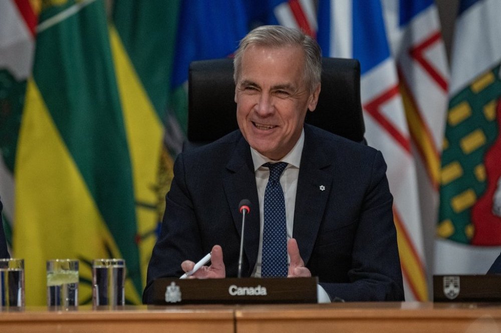 Prime Minister Mark Carney during the First Minister’s Meeting in Saskatoon on Monday, June 2, 2025. THE CANADIAN PRESS/Liam Richards
