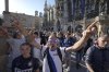Soccer fans cheer ahead of the Champions League final soccer match between Paris Saint-Germain and Inter Milan in Munich, Germany, Friday, May 30, 2025. (AP Photo/Markus Schreiber)