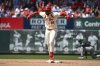 St. Louis Cardinals' Jordan Walker celebrates after hitting a two-run double in the seventh inning of a baseball game against the Arizona Diamondbacks, Saturday May 24, 2025, in St. Louis. (AP Photo/Joe Puetz)