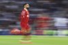 Liverpool's Mohamed Salah in action during the English Premier League soccer match between Brighton and Liverpool at American Express Stadium in Brighton, England, Monday, May 19, 2025. (AP Photo/Ian Walton)