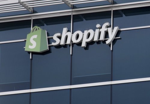A sign is seen outside the Shopify headquarters in Ottawa, Tuesday September 1, 2020. THE CANADIAN PRESS/Adrian Wyld