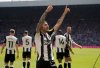 Newcastle United's Sandro Tonali celebrates scoring his side's first goal of the game, during the English Premier League soccer match between Newcastle United and Chelsea at St James' Park, in Newcastle, England, Sunday May 11, 2025. (Owen Humphreys/PA via AP)