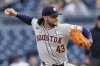 Houston Astros pitcher Lance McCullers Jr. delivers during the first inning of a baseball game against the Pittsburgh Pirates Tuesday, June 3, 2025, in Pittsburgh. (AP Photo/Matt Freed)