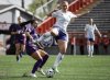 Ottawa Rapid's Ellen Gibson, right, battles for the ball with Calgary Wild's Jaclyn Sawicki during first half Northern Super League soccer action in the in Calgary, on Sunday, May 11, 2025. THE CANADIAN PRESS/Jeff McIntosh