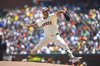 San Francisco Giants pitcher Justin Verlander throws against the Athletics in the second inning of a baseball game in San Francisco, Sunday, May 18, 2025. (Jose Carlos Fajardo/Bay Area News Group via AP)