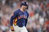 Houston Astros' Christian Walker celebrates after hitting a game-winning two-run home run against the Seattle Mariners during the ninth inning of a baseball game Sunday, May 25, 2025, in Houston. (AP Photo/David J. Phillip)