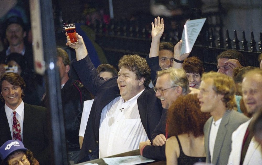 FILE - In this May 21, 1993 file photo, members of the television show