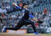 Detroit Tigers' Tarik Skubal pitches against the Texas Rangers during the first inning of a baseball game Friday, May 9, 2025, in Detroit. (AP Photo/Duane Burleson)